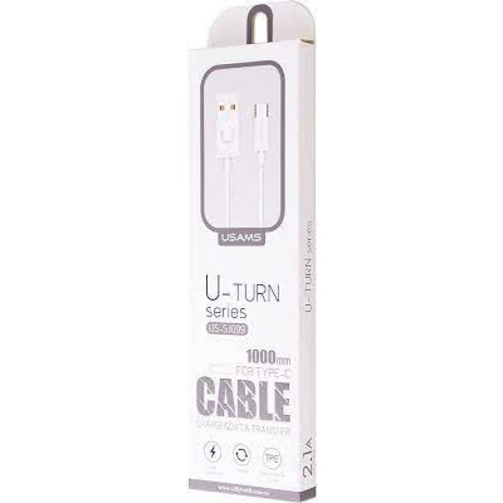 Cable de Datos Tipo C 1M Blanco U Turn Series USAMS - TECNO MAT