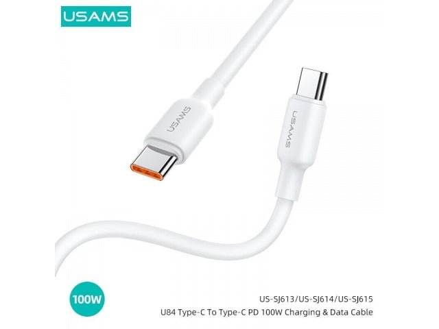 Cable de Datos U84 Tipo C a Tipo C PD 20W 1M Blanco USAMS - TECNO MAT