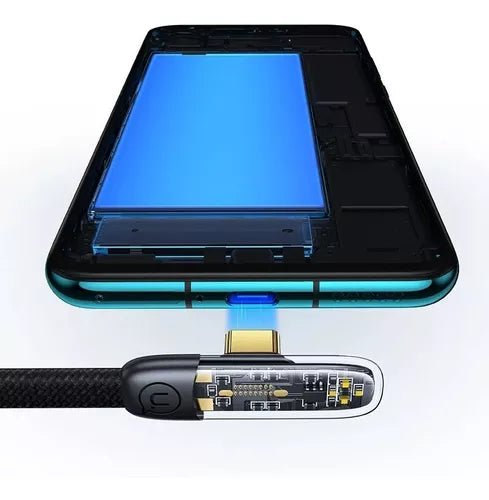 Cable De Datos Usb C Tipo C Angulo Recto 100w 1.2m Garantido - TECNO MAT
