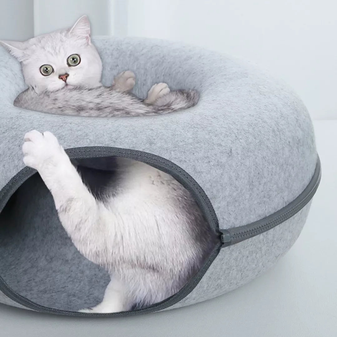 Cama Tunel Rascador Para Gatos Dona De Fieltro Suave Tm - TECNO MAT