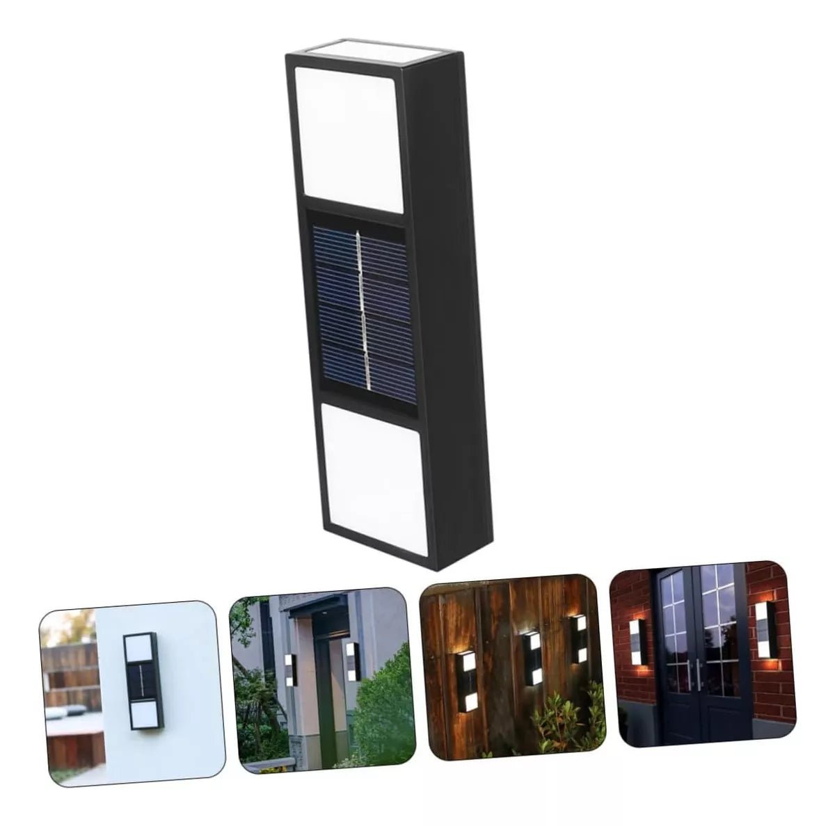 Foco Aplique Solar Led Decoración Fotocélula Horizontal X2 - TECNO MAT