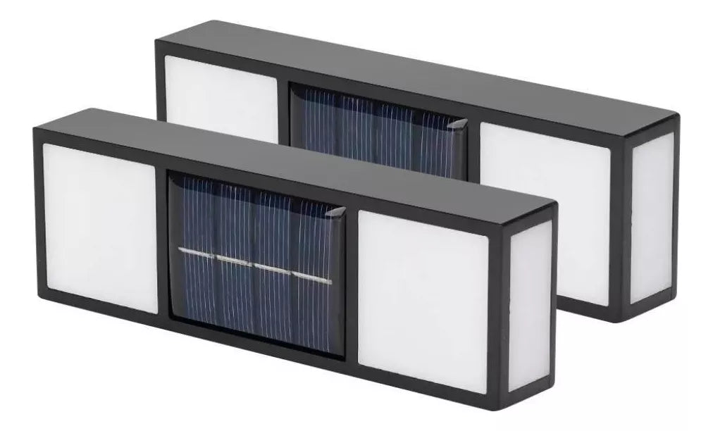 Foco Aplique Solar Led Decoración Fotocélula Horizontal X2 - TECNO MAT