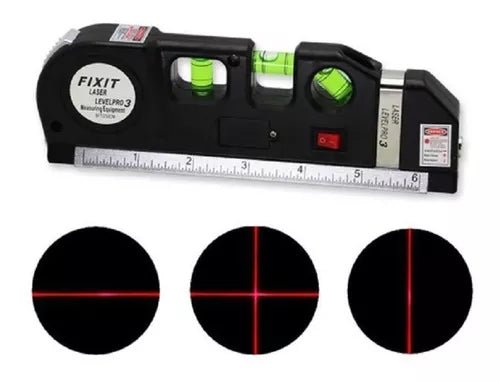 Nivel Laser Cinta Métrica Con 3 Burbujas Regla - TECNO MAT