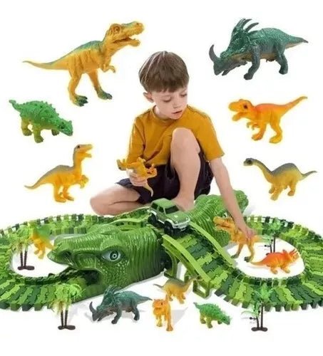 Pista Infantil Autos Regalo Niños Dinosaurio Gigante 240pcs - TECNO MAT