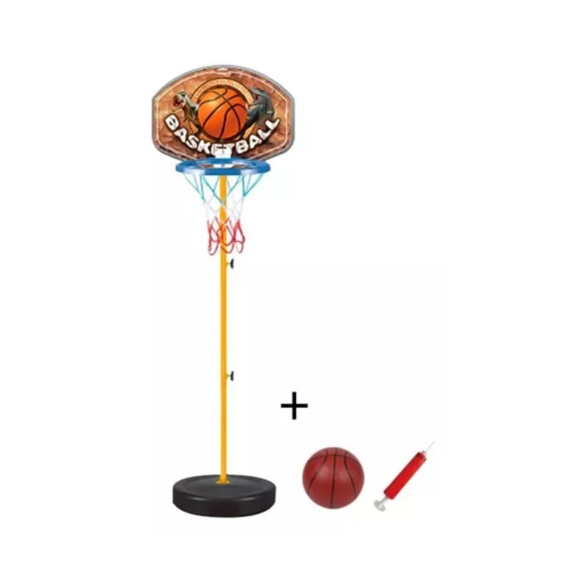 Set De Basketball Aro Altura Regulable + Pelota + Inflador - TECNO MAT
